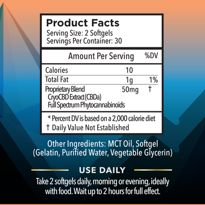 CryoCBD Gel Capsules (Standard Strength) | 1500mg CBDa